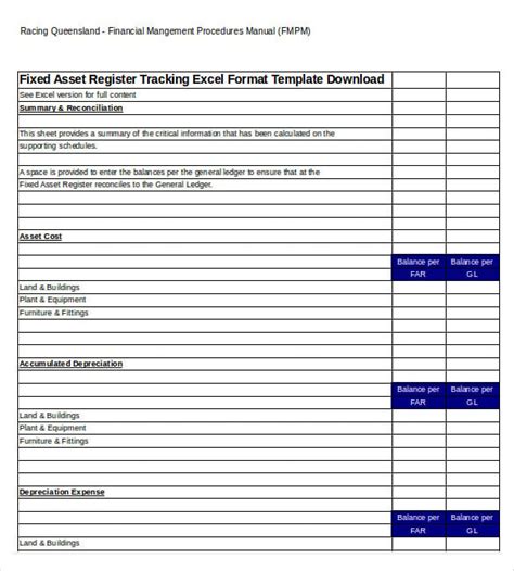 Asset Tracking Template 8 Free Word Excel Pdf Documents Download