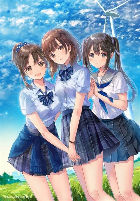 Tres Amigas Girls Manga Anime Girl Drawings Anime Neko Chica Anime