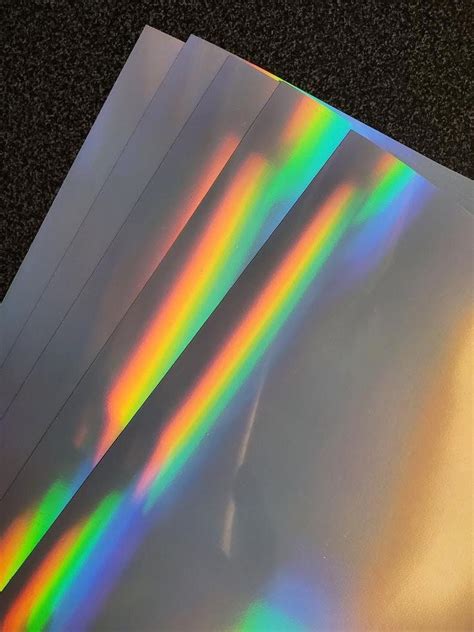 3 Sheets Hologram Wow Clear Self Adhesive Holographic Overlay Sticker