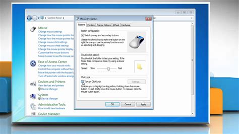 How To Change Mouse Settings On Windows® 7 Based Pc Youtube