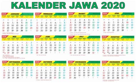 Kalender Jawa Tahun 2000 Lengkap Dengan Weton Download Kalender Hijriah