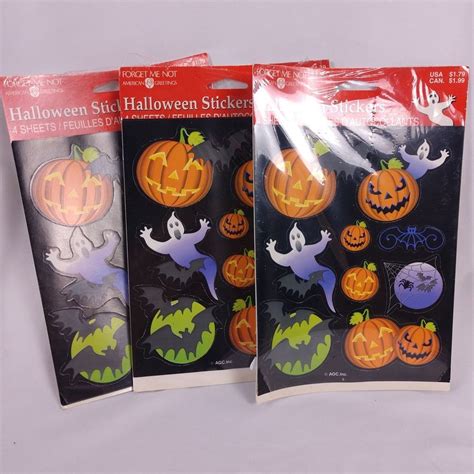 American Greetings Halloween Sticker Sheets 3 Packs Ghost Pumpkin Bats