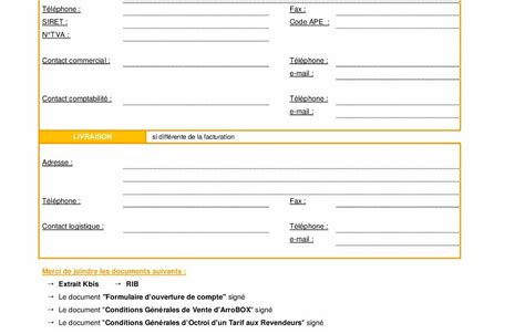 Ouverture De Compte Revendeurs CGV Tarification 2020 NEOArroBOX