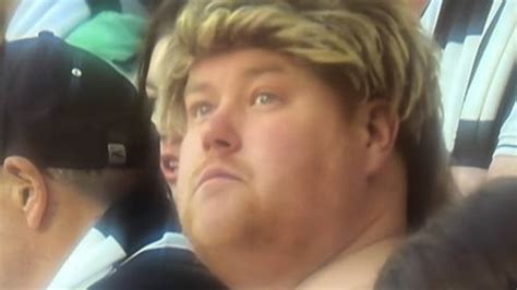 James Cordon Spotted At Wembley As Topless Newcastle Fan Braves The