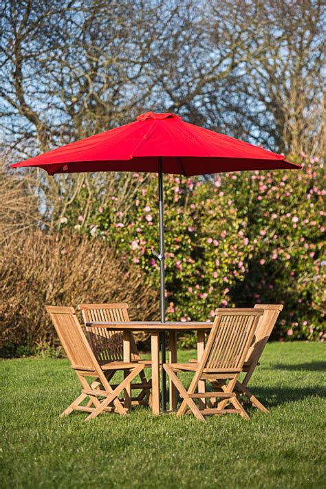 Delivery is free to uk mainland on orders over £50. Red 2.5m Garden Parasol | Garden parasols, Teak garden ...
