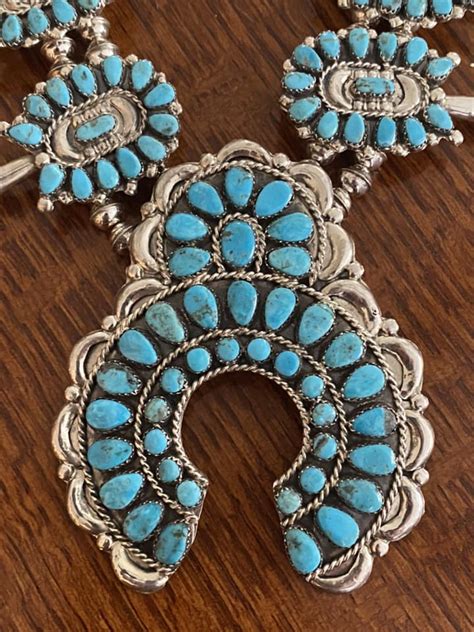 Navajo Victor Moses Begay Vmb Signed Sterling Silver Turquoise Squash