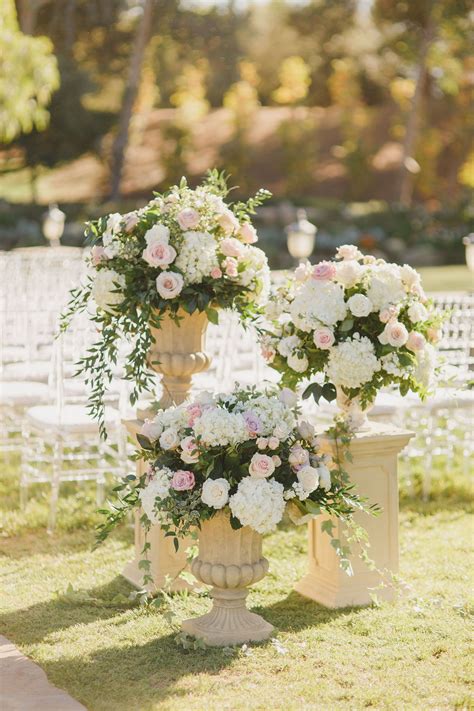 Floral Pedestal Decor For Wedding Ceremony Romantic Wedding Ideas