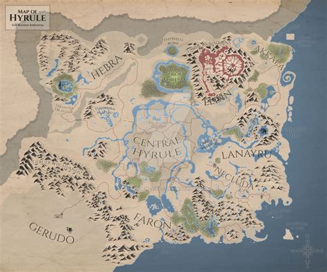 Zelda Breath Of The Wild Map Stylized By Gennigenevieve On Deviantart