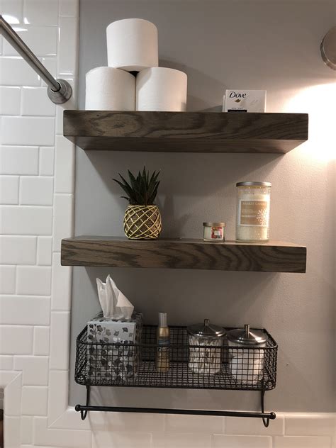 20 Floating Wood Bathroom Shelves