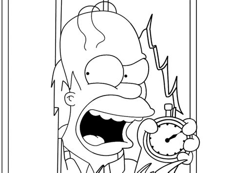 Simpsons personagens personagens de desenhos animados desenhos aleatórios krusty o palhaço desenhos do romero britto photo of drunk homer! Desenho para colorir de Homer Simpson e relógio