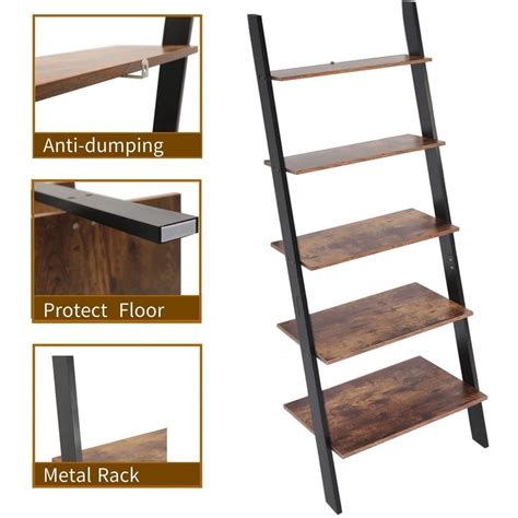 Iwell Ladder Shelf 4 Tier And 5 Tier Ladder Bookshelf Leaning Bookshelf