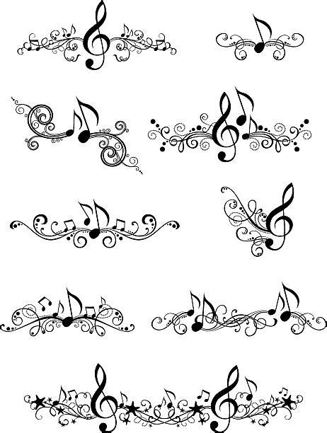 Silhouette Of A Music Musical Note Notes Border Borders Clip Art