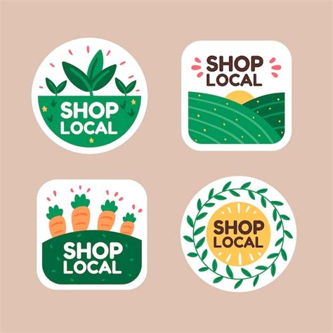 Free Vector Flat Design Shop Local Label Collection