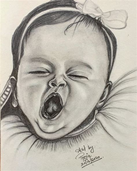 Cute Baby Pencil Sketch Pooja Sagar Arts Paintings And Prints