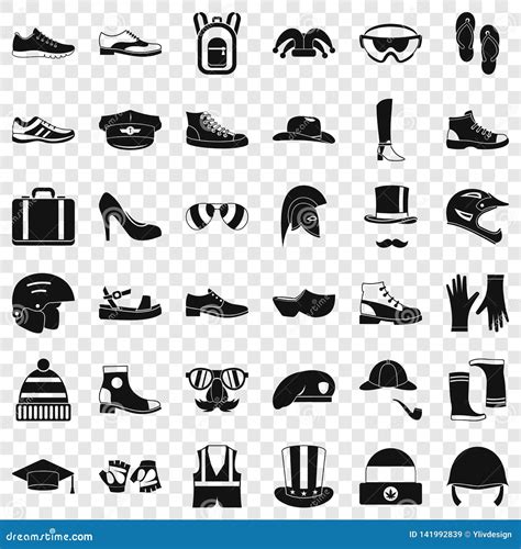 Fashion Clothes Icons Set Simple Style Stock Vector Illustration Of