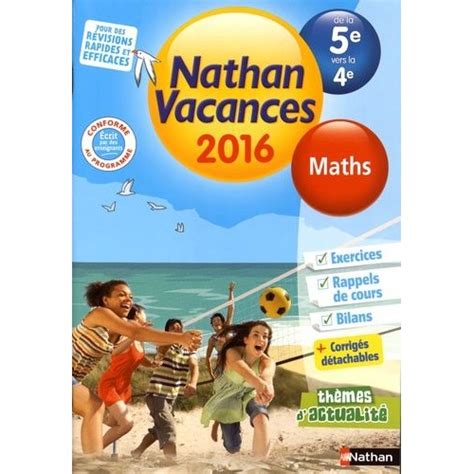 Nathan Vacances Maths De La 5e Vers La 4e Rakuten