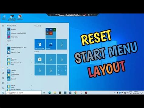 How To Reset Start Menu To There Original Default Settings On Windows