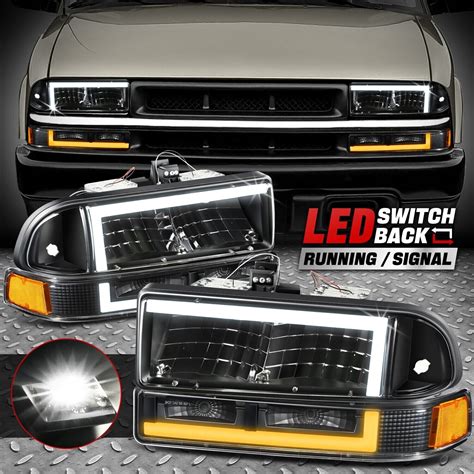[Switchback L-LED DRL Signal] For 98-04 Chevy Blazer S10 Headlights