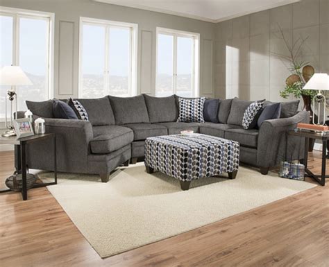 Grey Sectional With Accent Pillows
