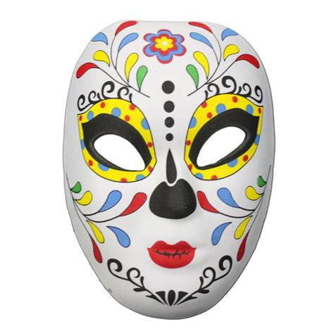 Day Of The Dead Masquerade Mask Multicolour Leaf Design Masquerade