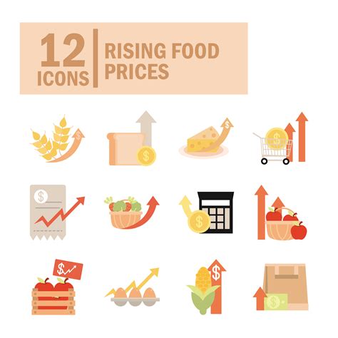 Rising Food Prices Commercial Icon Set 1263317 Vector Art At Vecteezy