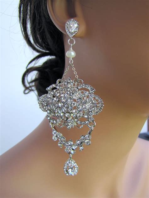 Bridal Chandelier Earrings Wedding Statement Earrings For Brides