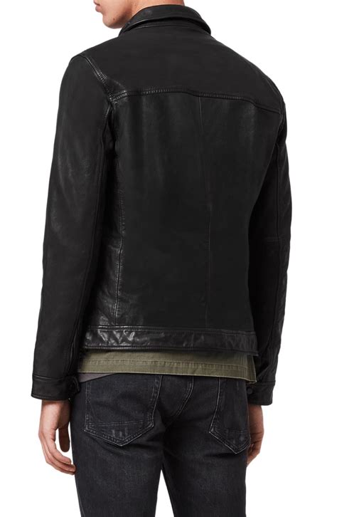 Allsaints Lark Leather Jacket In Black For Men Lyst