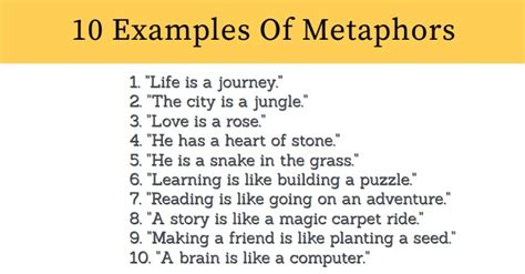 Examples Of Metaphors And Their Meaning Expertpreviews
