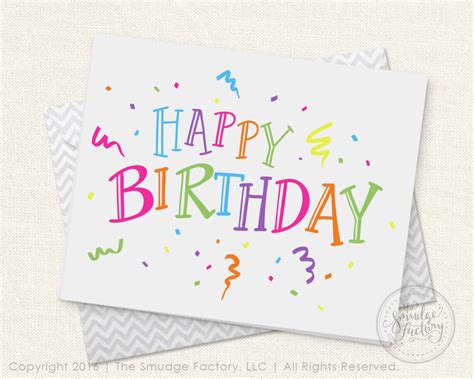 Happy Birthday Printable Card Diy Birthday Card Print And Etsy Canada