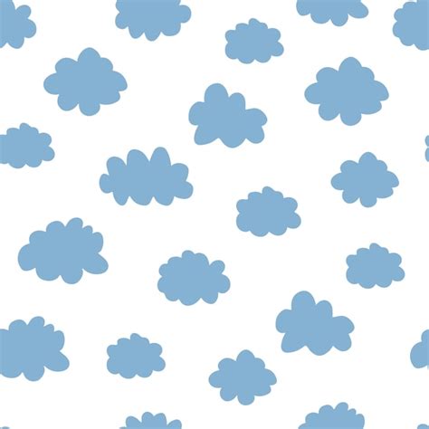 Premium Vector Pink And Blue Clouds Seamless Pattern Design Baby