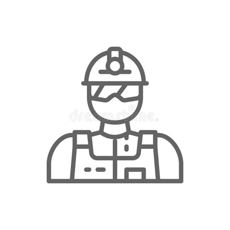 Builder Or The Miner Works With Hammer And Chisel Stock Vector
