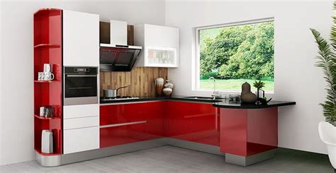 Oppein high gloss acrylic yellow wood plywood kitchen cabinet. OP15-L37: Modern Red High Gloss Lacquer Kitchen Cabinet ...