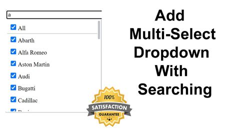 How To Create A Multi Select Checkbox Dropdown With Searching On Web Page Youtube