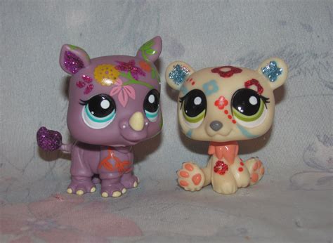 Lps Littlest Pet Shop 2342 Glitter Sparkle Rhino Rhinoceros 2343