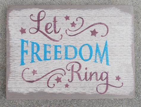 Patriotic Rect Let Freedom Ring Barnwood Sign Co