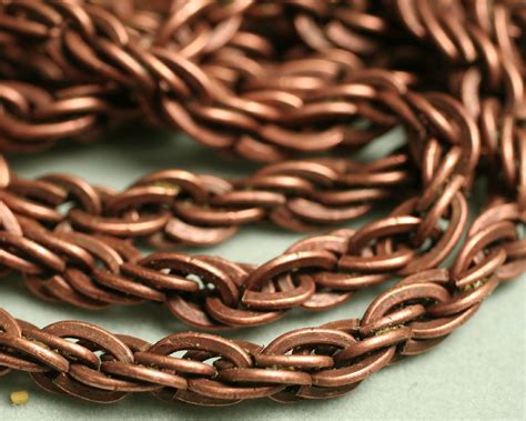 Antique Copper Rope Chain With Large Link Link Size