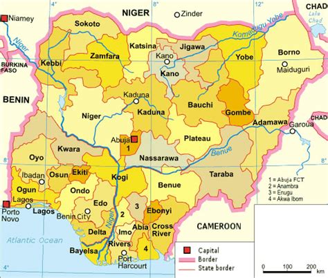 Carte Régions Nigeria Carte Des Régions De Nigeria