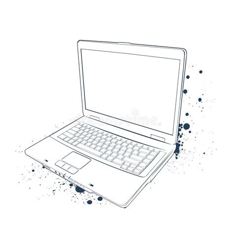 Sketched Laptop Stock Vector Illustration Of Pencil Screen 6519549