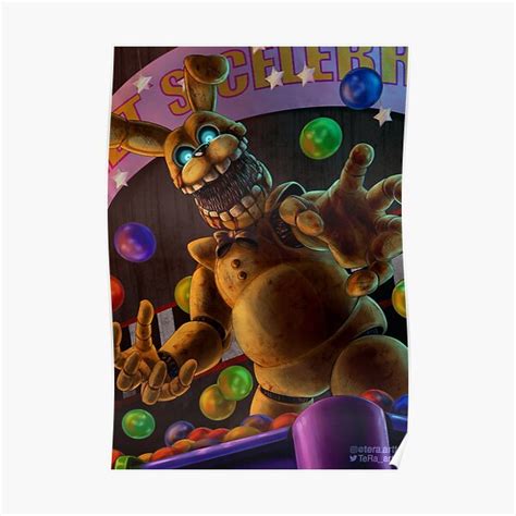 Into The Pit Springbonnie Fnaf Poster For Sale By Teramerchshop Redbubble