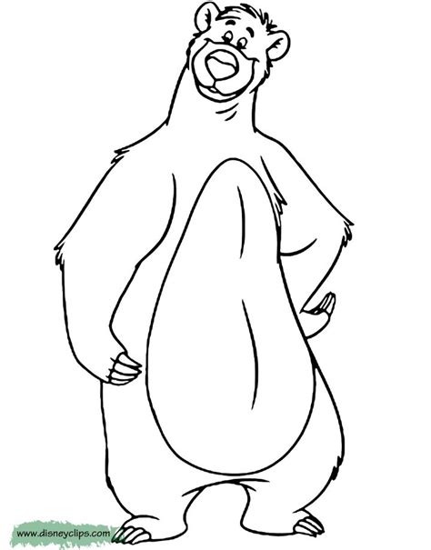 Baloo Coloring 720 ×920 Pixels Jungle Book Tattoo Book Clip Art