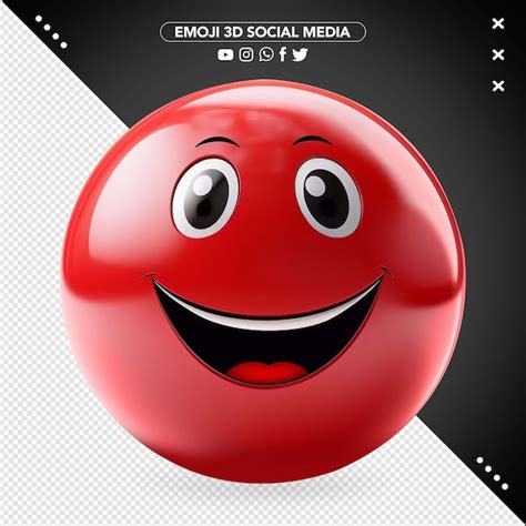 Smiley Vermelho 3d Emoji Psd Grátis