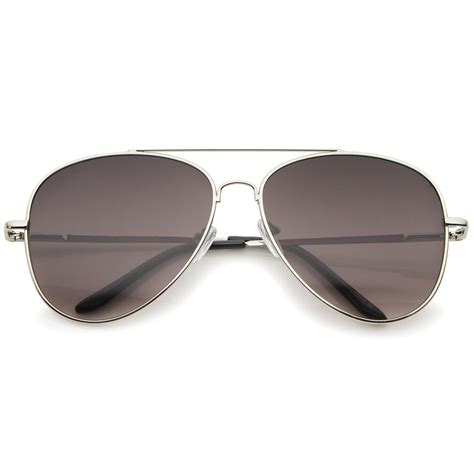 sunglassla unisex large classic full metal teardrop flat lens aviator sunglasses silver