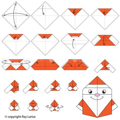 Santa Claus Christmas: Animated Origami Instructions: How to make Origami | Origami instructions ...
