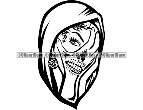 Sexy Woman Skull Face Hand Tattoo Mask Svg Design Savage Hip Etsy