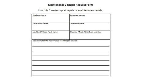 In this post, we give you tips on building and using an excel. Maintenance Request Form Samples - 8+ Free Documents in ...