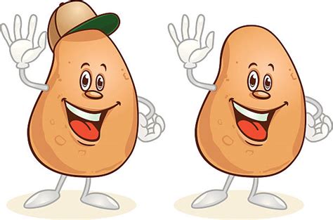 Cute Potato Vegetable Cartoons Illustrations Royalty Free Vector