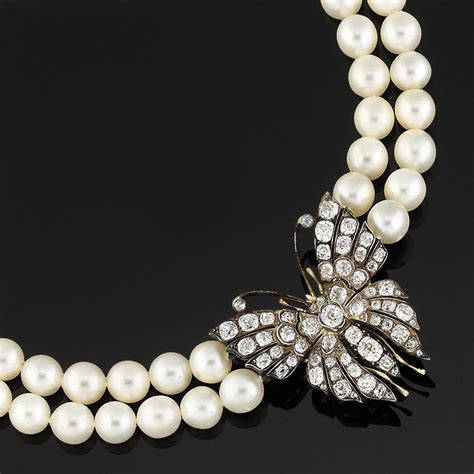 A Cultured Pearl And Diamond Necklace Christies