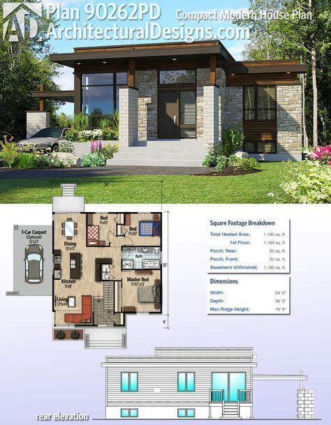 Plan 90262pd Compact Modern House Plan Modern House Plan Small