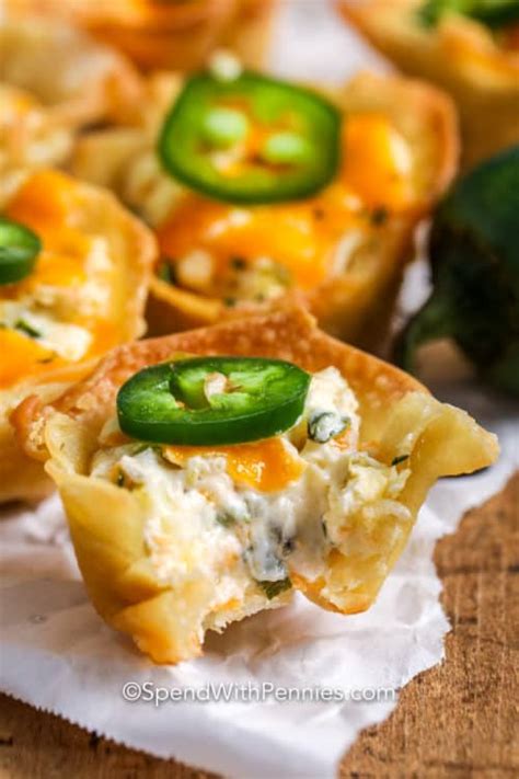 Jalapeño Popper Wonton Cups Great Appetizer Spend With Pennies