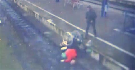 CCTV Shows Horrifying Moment Man Pushes Wheelchair Bound Pensioner Onto Train Tracks And Beats